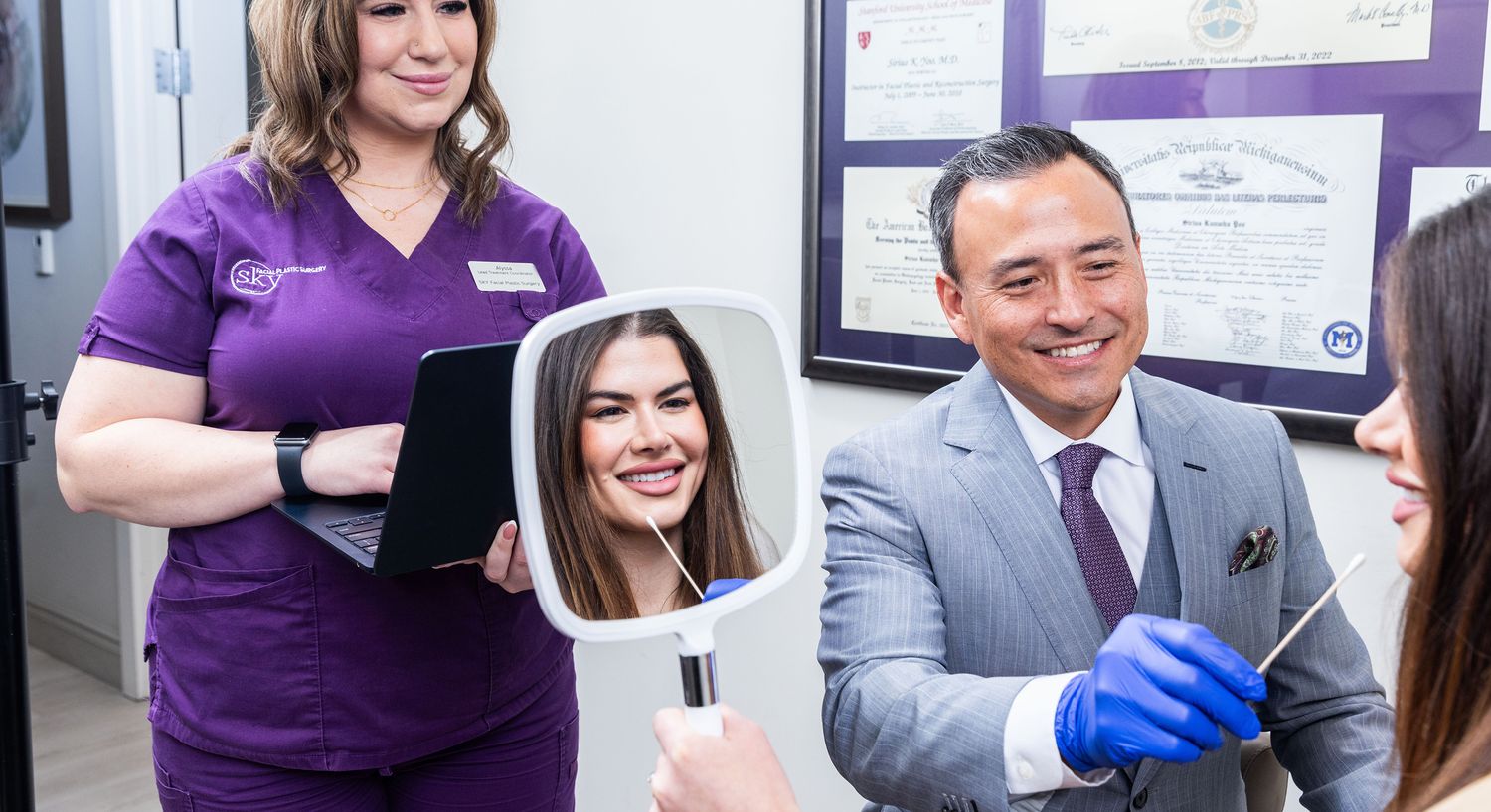 Health center signage with various medical services.